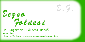 dezso foldesi business card